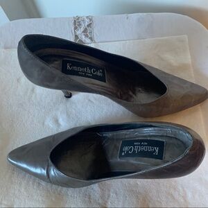Kenneth Cole Gray Silver Heels Elegant Stiletto Design